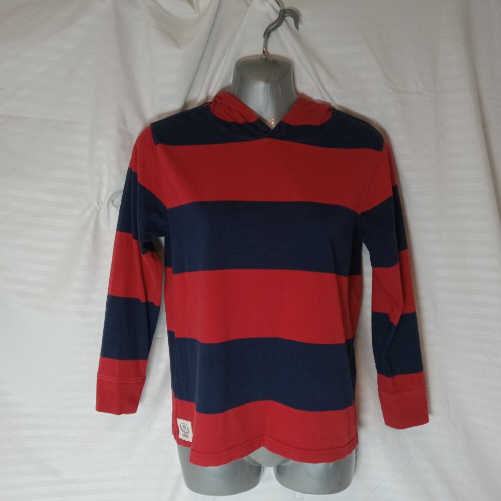 CHAPS Boys Y2K Blue & Red Cotton Hoodie Hooded Jersey Shirt Size 10-12 Med Youth